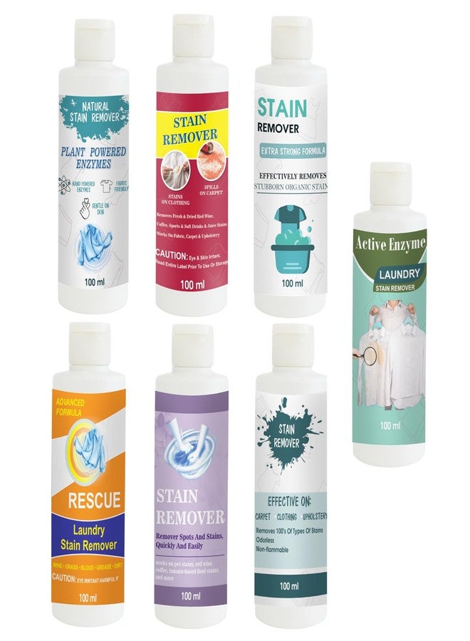 TOOVUS Stain Remover Combo Pack of Shirt, Red, Doll, Orange, Purple, Sky and Pista Stain Remover | Multi-Surface Cleaning Solution for Clothes, Fabrics, Upholstery (100 g Each) - Image 1